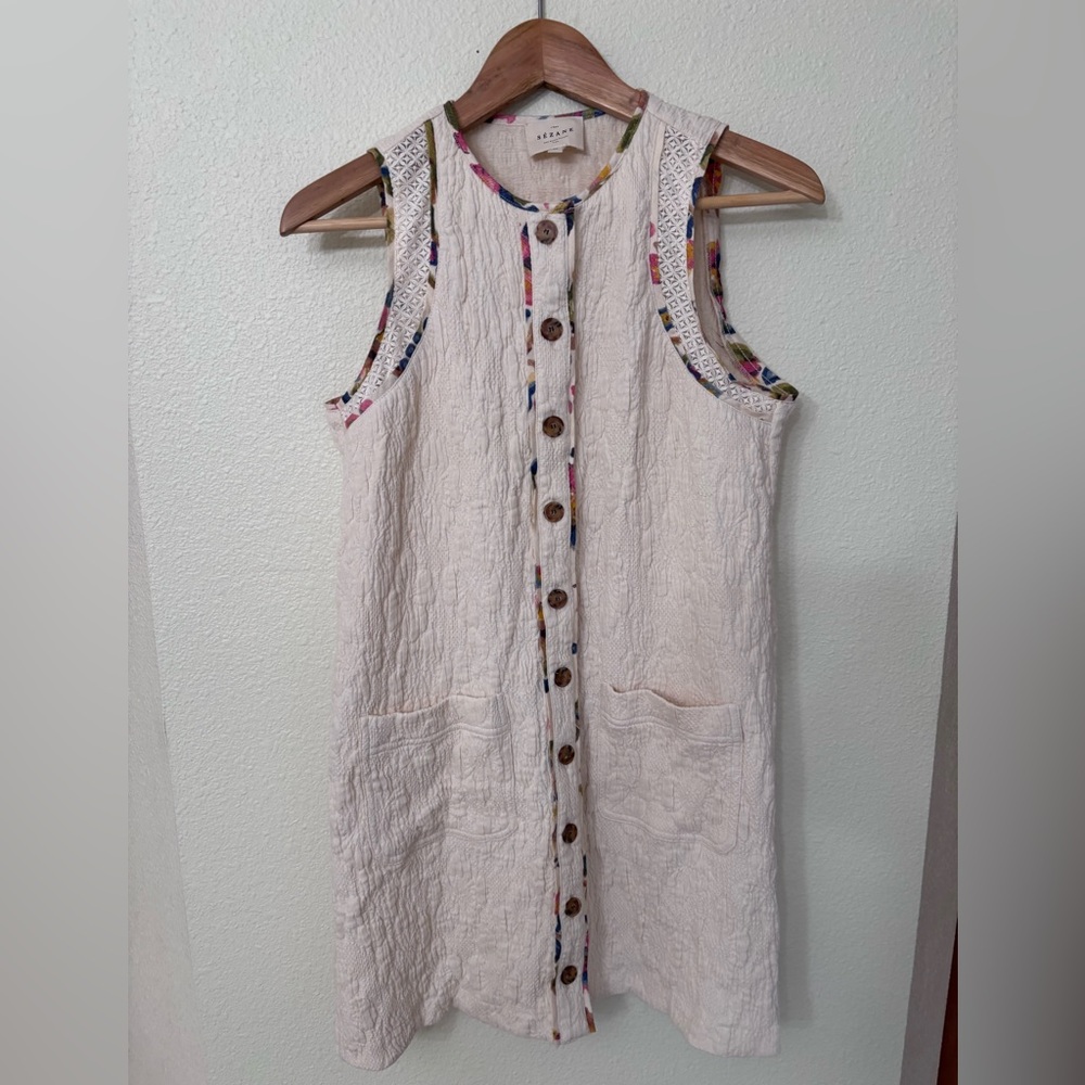 Sezane Villa Dress Écru. - Size 36/4- worn and washed 1x